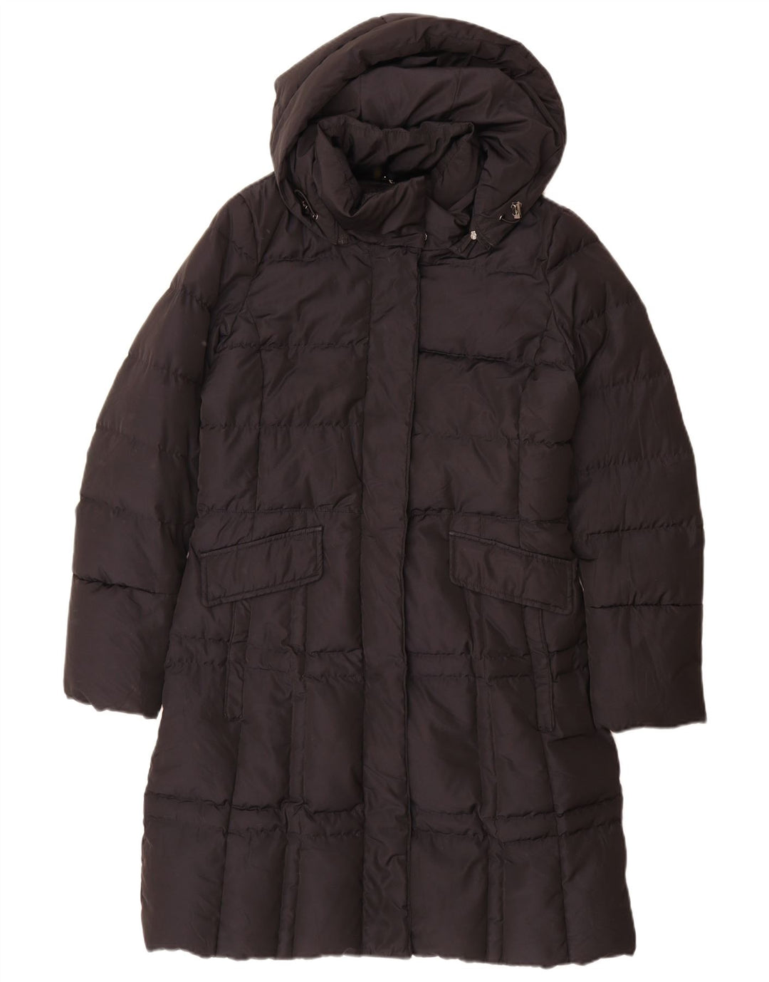 Geox Polstret frakke med hætte til kvinder UK 12 Medium Sort Polyester