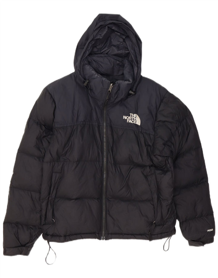 The North Face Dame Hætte Polstret Jakke UK 14 Medium Sort Nylon