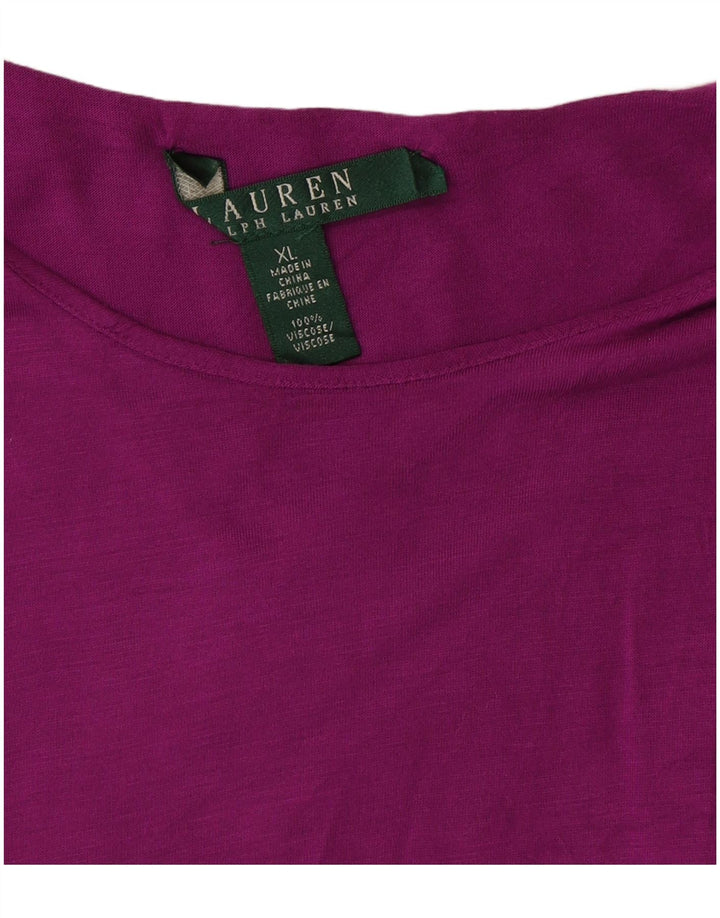 Ralph Lauren Dame ærmeløs bluse Top UK 18 XL Lilla Viscose