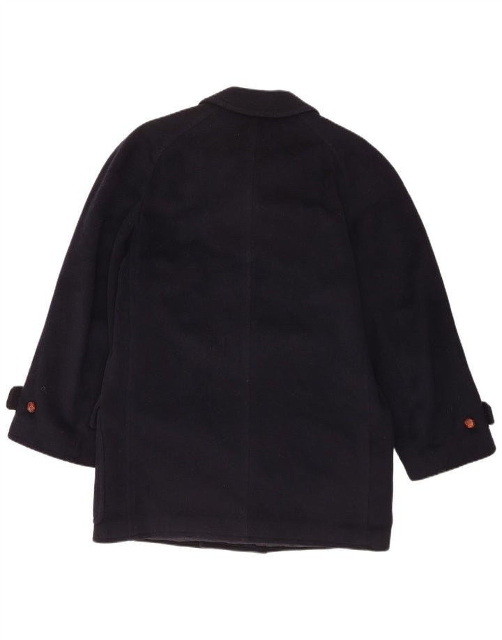 Les Copains Herre Double Breasted Coat UK 36 Small Navy Blue Wool