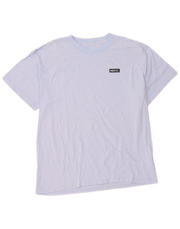 Nike Herre Loose Fit Grafisk T-Shirt Top XL Blå Bomuld