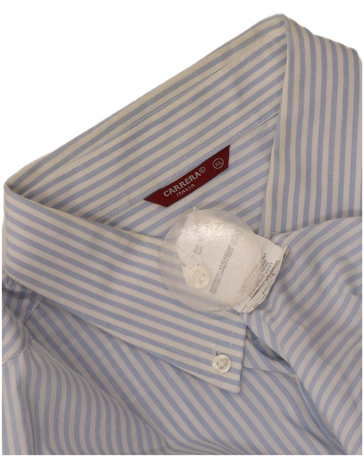 Carrera herreskjorte XL blå nålestribet bomuld