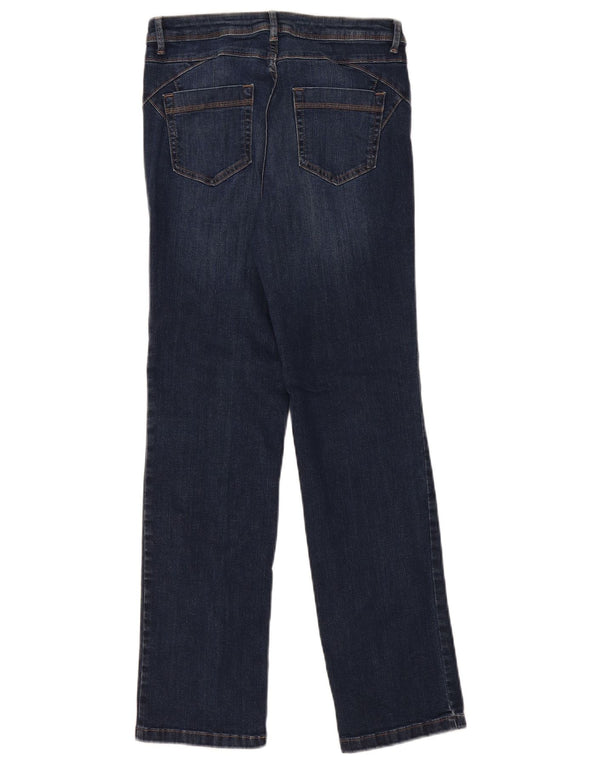 Marks & Spencer Dame Straight Jeans UK 10 Small W28 L28 Navy Blue Bomuld