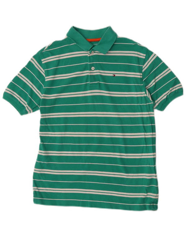 Tommy Hilfiger drenge polo shirt 12-13 år Stor grøn stribet bomuld