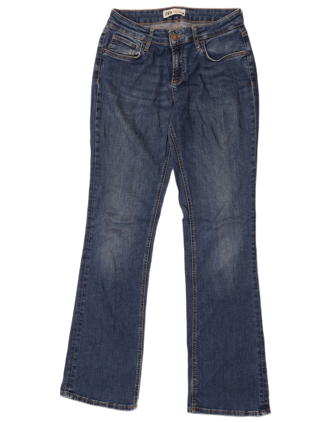 Zara Dame Bootcut Jeans EU 40 Medium W30 L32 Blå Bomuld