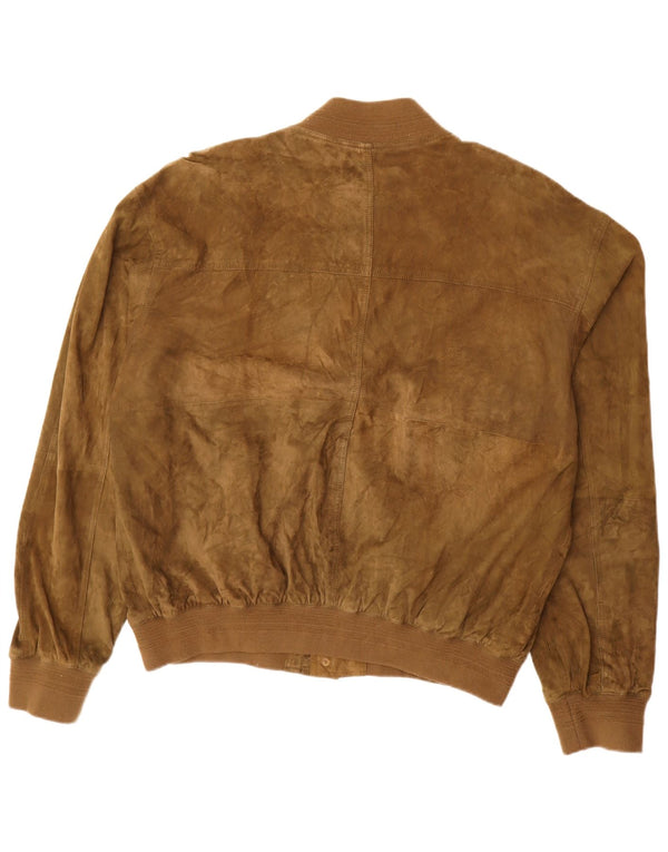 Vintage herre ruskindsjakke UK 42 XL Khaki Læder