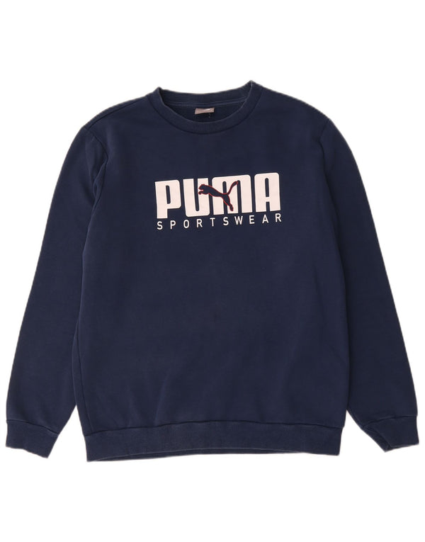 Puma Herre grafisk sweatshirt Jumper Medium Navyblå Bomuld