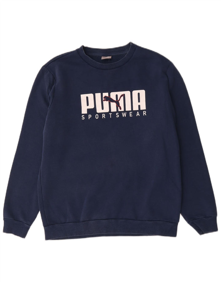Puma Herre grafisk sweatshirt Jumper Medium Navyblå Bomuld