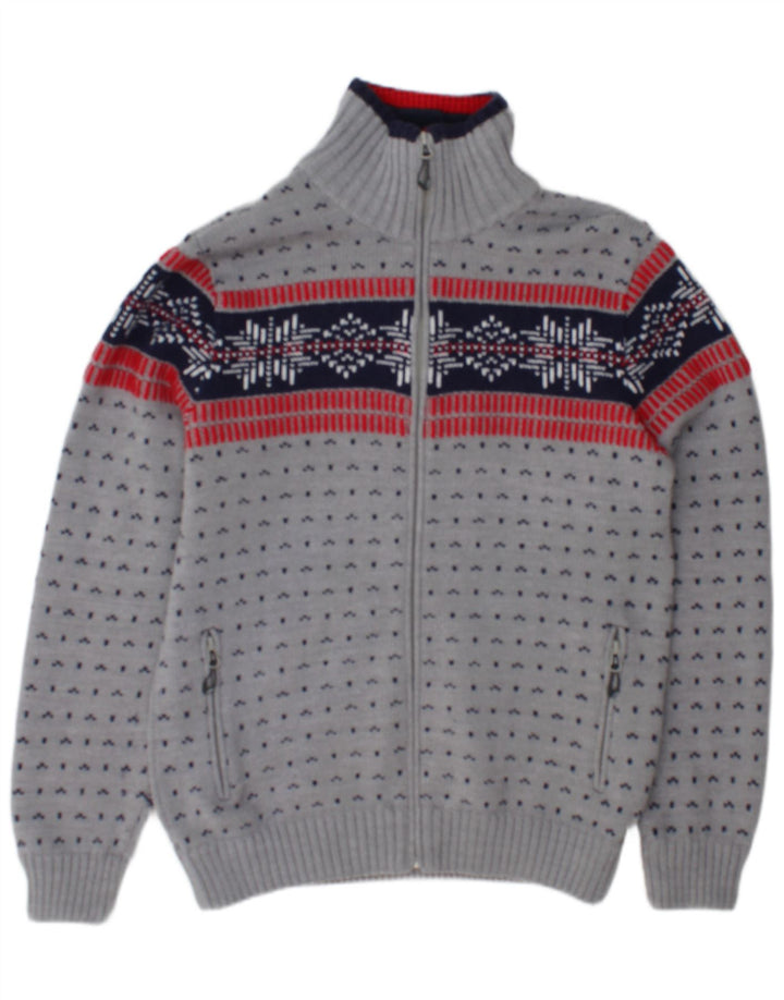 CMP Herre cardigan sweater med fuld lynlås IT 50 Medium Grey Fair Isle Akryl