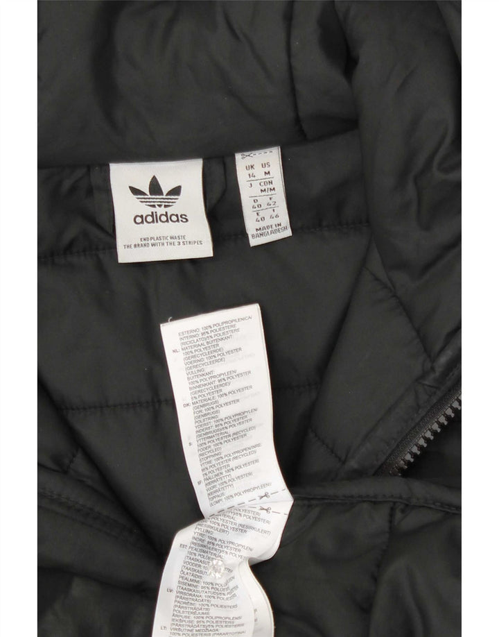 Adidas Polstret hættejakke til kvinder UK 14 Medium Sort Polyester