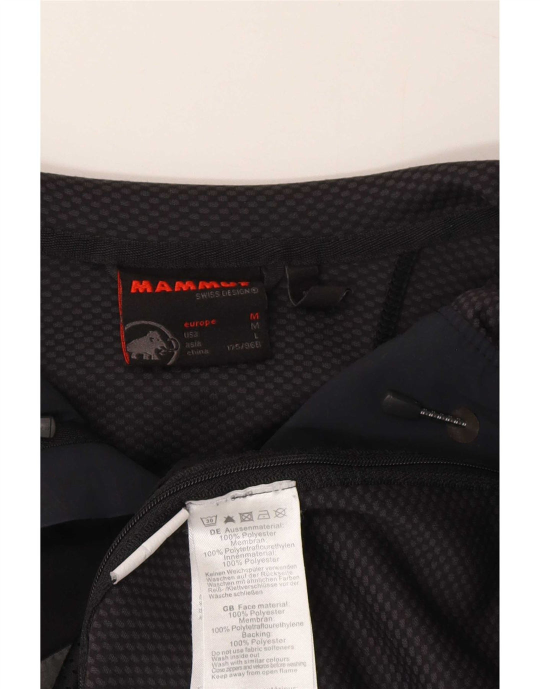 Mammut Dame Hooded Windbreaker Jacket UK 14 Medium Black Polyester