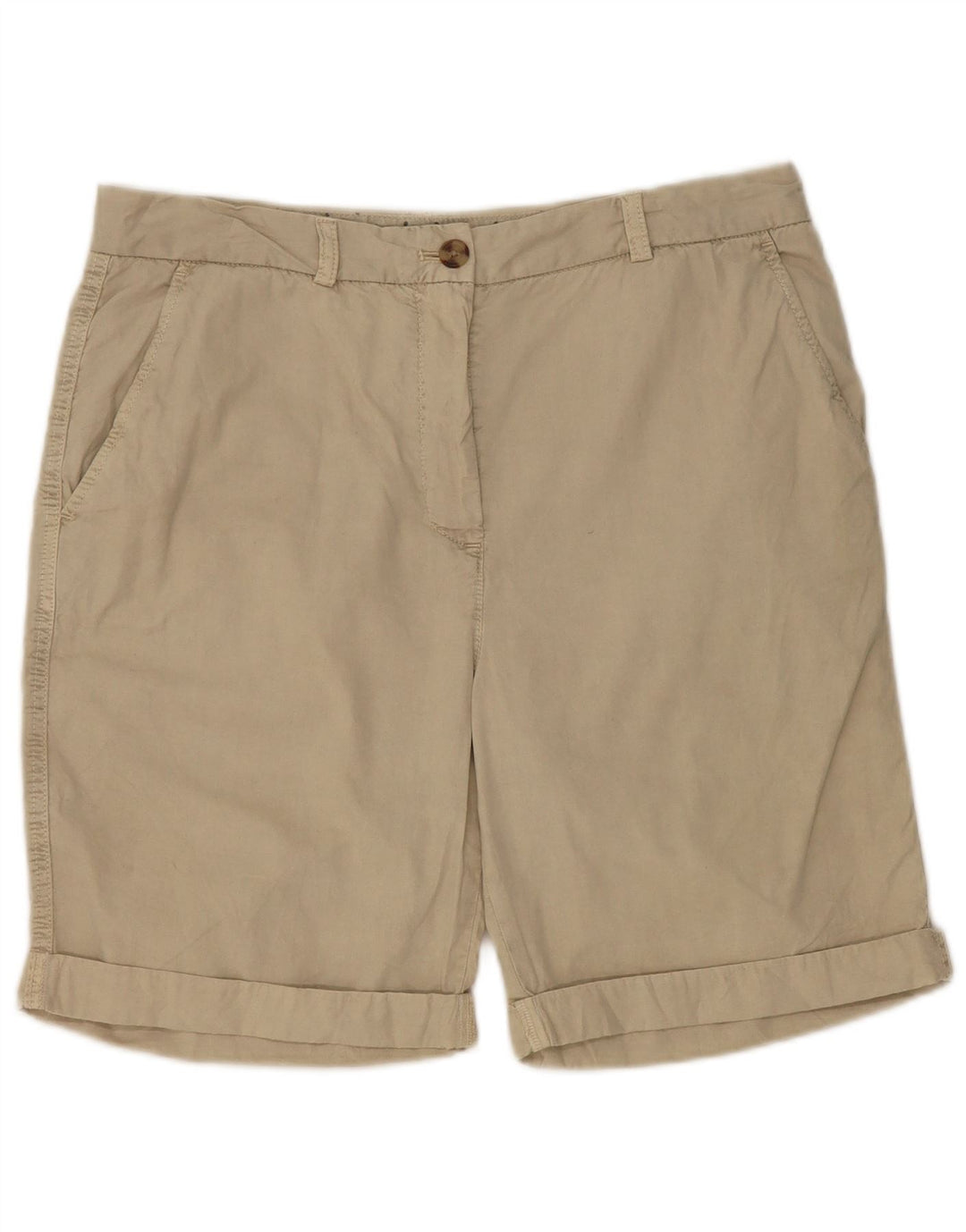 Marks & Spencer Chino Shorts til kvinder UK 12 Medium W32 Beige Bomuld