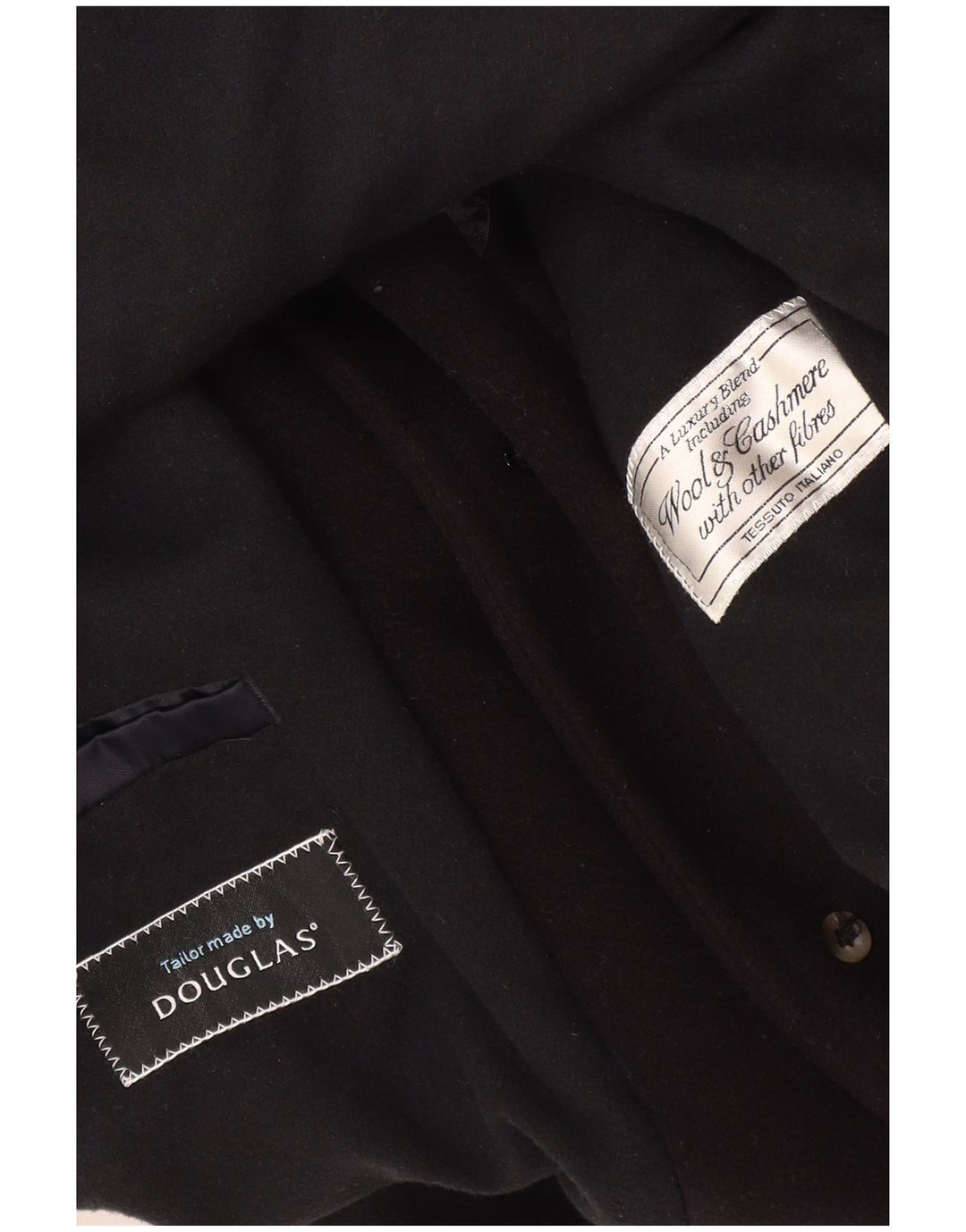 Douglas Herre Overfrakke UK 38 Medium Sort Uld