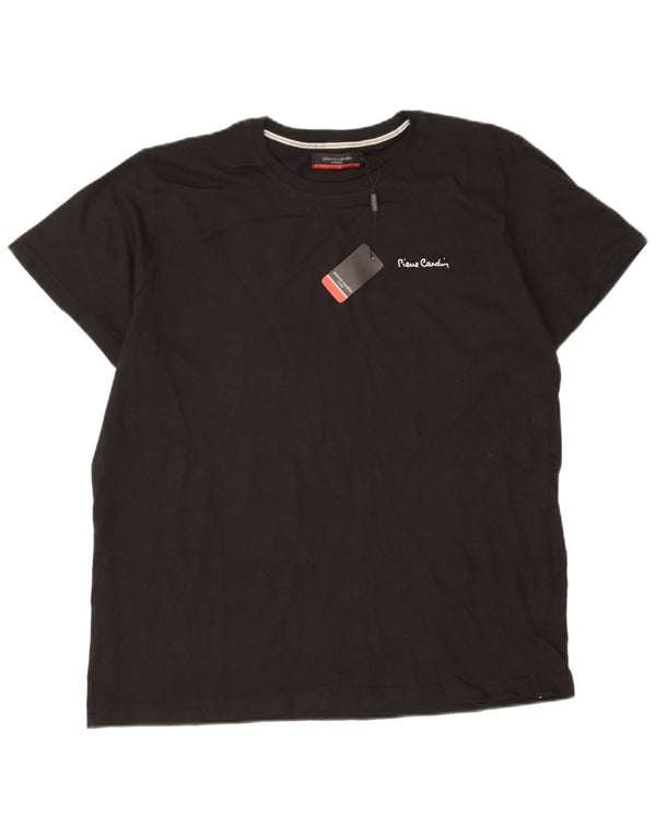 PIERRE CARDIN Herre T-Shirt Top XL Sort Bomuld
