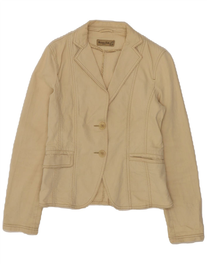 MASSIMO DUTTI Womens 2 Button Blazer Jacket EU 38 Small Beige Vintage Massimo Dutti and Second-Hand Massimo Dutti from Messina Hembry 
