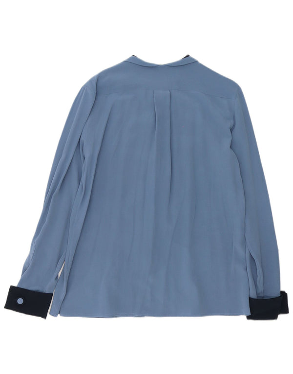 Vintage dameskjorte bluse IT 46 Stor blå farveblok