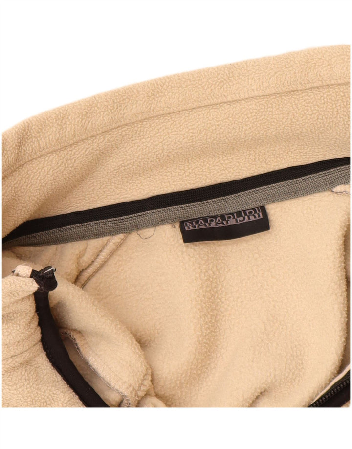 NAPAPIJRI Fleecejakke til kvinder UK 14 Large Beige Colourblock Polyester
