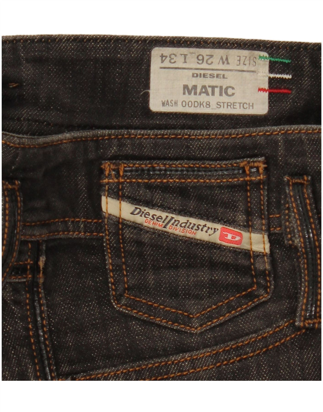 Diesel Dame Matic Straight Jeans W26 L31 Sort Bomuld