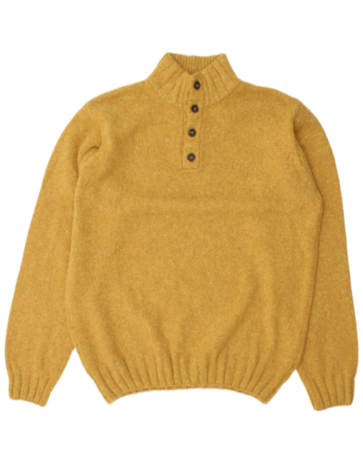 Marlboro Classics Herre Button Neck Jumper Sweater Stor Gul Uld