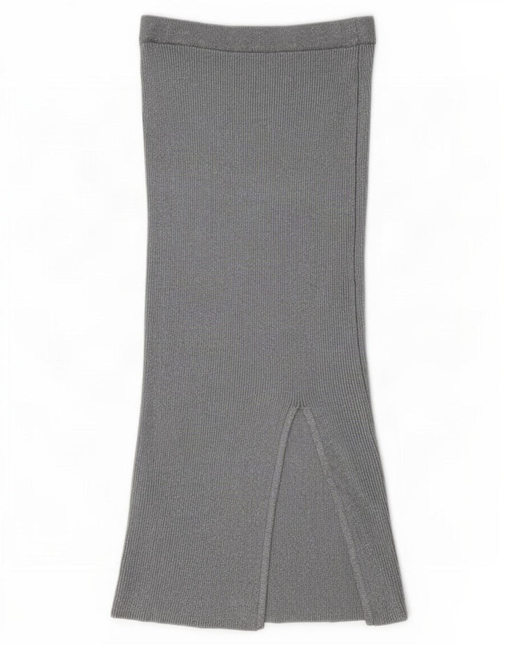 Zara Dame Maxi Nederdel Medium W28 L34 Grå Viscose
