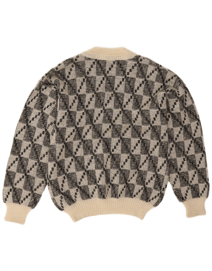 Suspense Herre V-hals sweater IT 50 Medium Sort Geometrisk Akryl