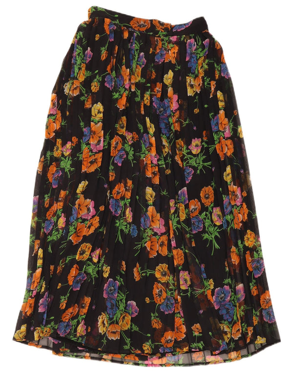 Prisma Dame Culottes Capri Bukser UK 10 Small W26 L20 Navy Blue Floral