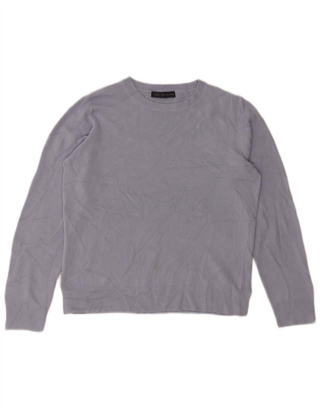 Marks & Spencer Dame sweater med rund hals DK 14 Medium Blue Acryl