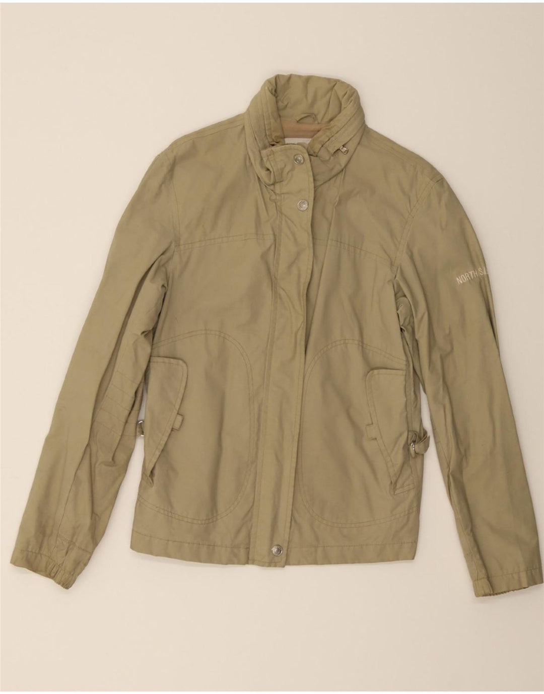 NORTH SAILS Womens Windbreaker Jacket UK 14 Large Beige Cotton Vintage North Sails and Second-Hand North Sails from Messina Hembry 