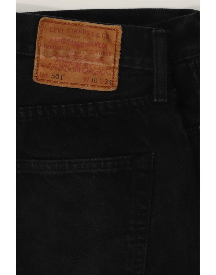Levi's Herre 501 lige jeans W30 L34 sort bomuld