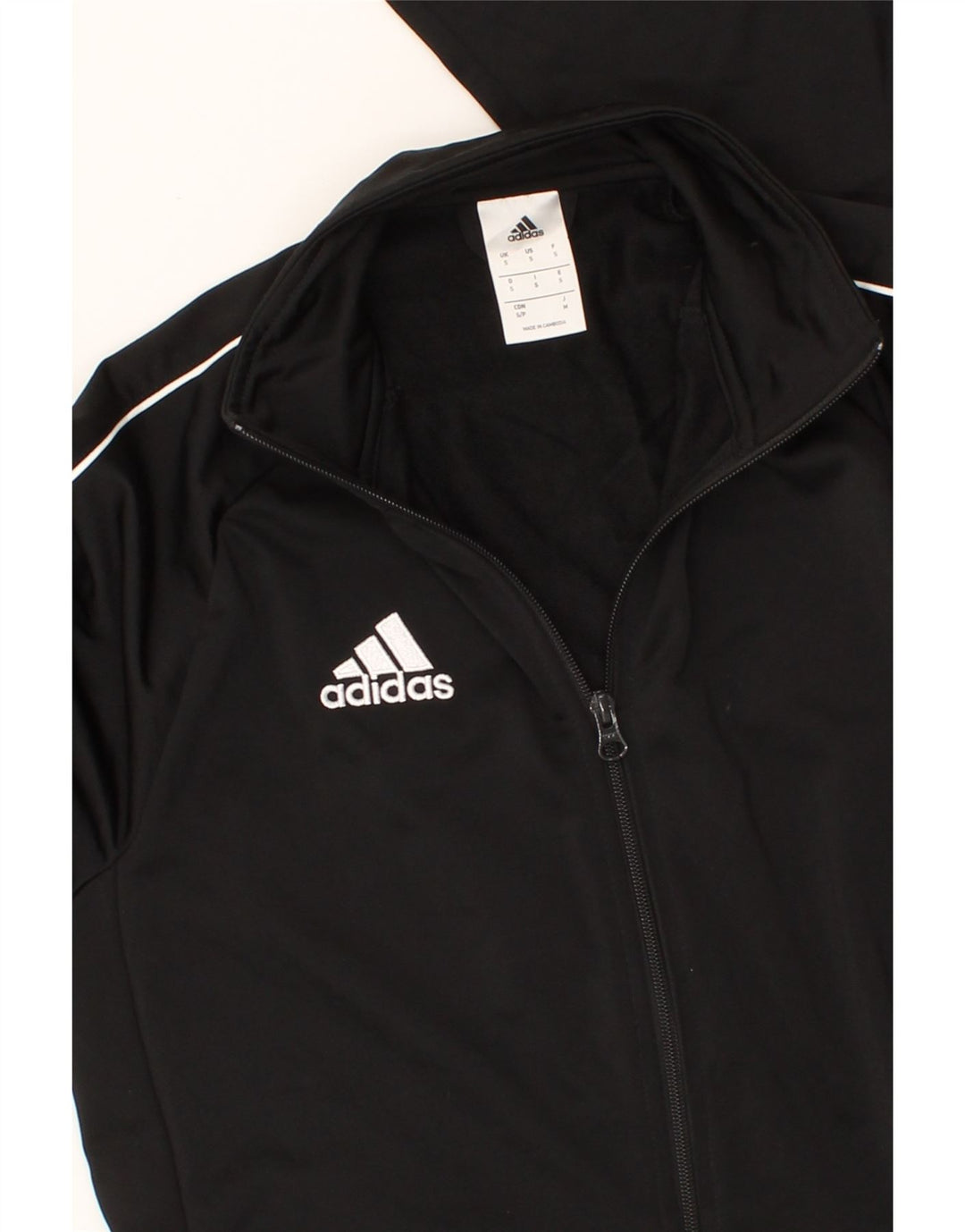 ADIDAS Mens Tracksuit Top Jacket Small Black Polyester Vintage Adidas and Second-Hand Adidas from Messina Hembry 