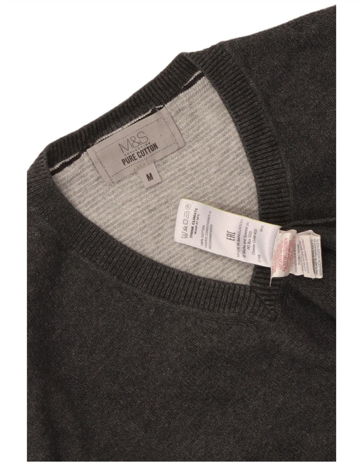 Marks & Spencer Herre V-hals sweater mellemgrå bomuld