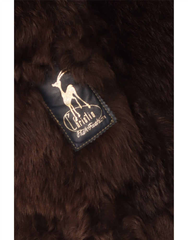 Christia Womens Open Shearling Coat UK 14 Medium Beige