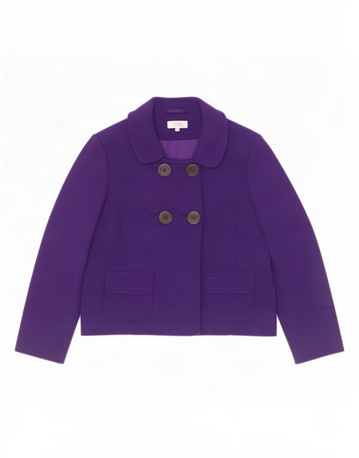Marks & Spencer Dame Oversized Pea Coat UK 16 Large Purple