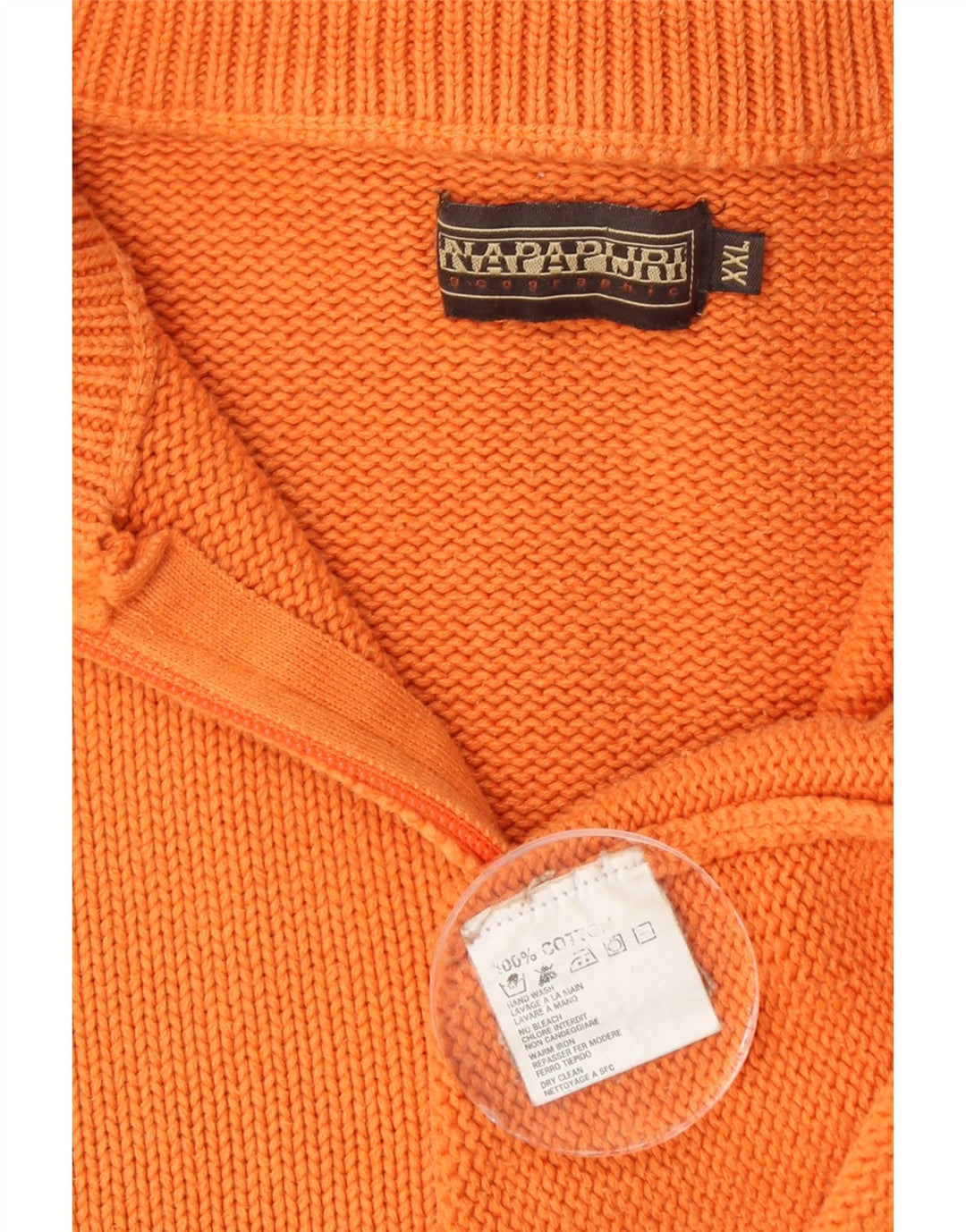 NAPAPIJRI Herre Geographic Zip Neck Jumper Sweater 2XL Orange Bomuld