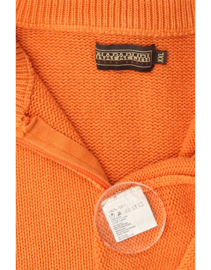NAPAPIJRI Herre Geographic Zip Neck Jumper Sweater 2XL Orange Bomuld