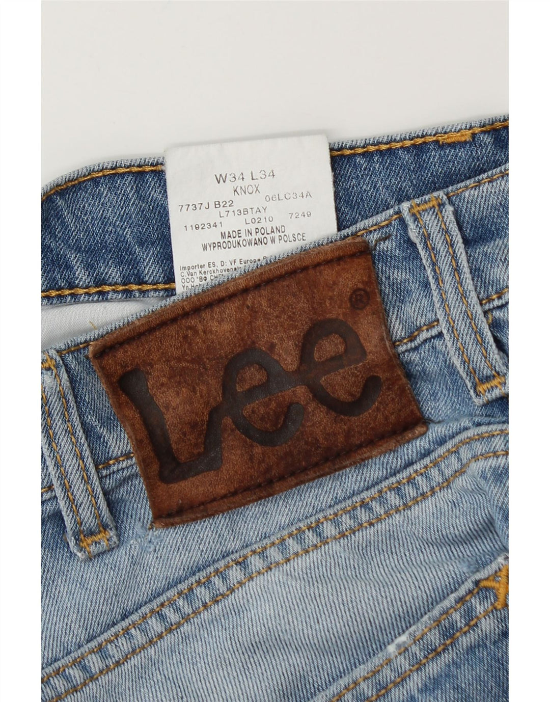 Lee Herre Knox Straight Jeans W34 L34 Blå Bomuld
