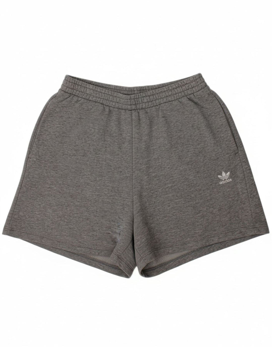 ADIDAS Womens Sport Shorts UK 12 Medium Grey Flecked Cotton