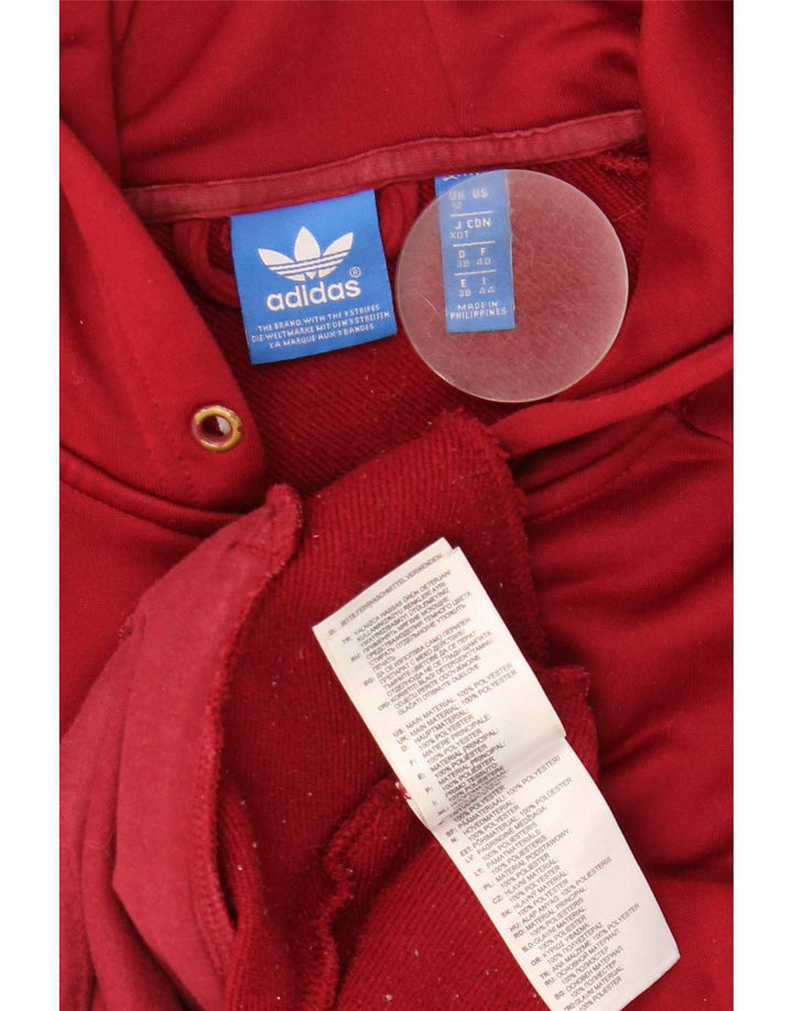 Adidas Dame Hættetrøje Sweater UK 12 Medium Burgundy Polyester