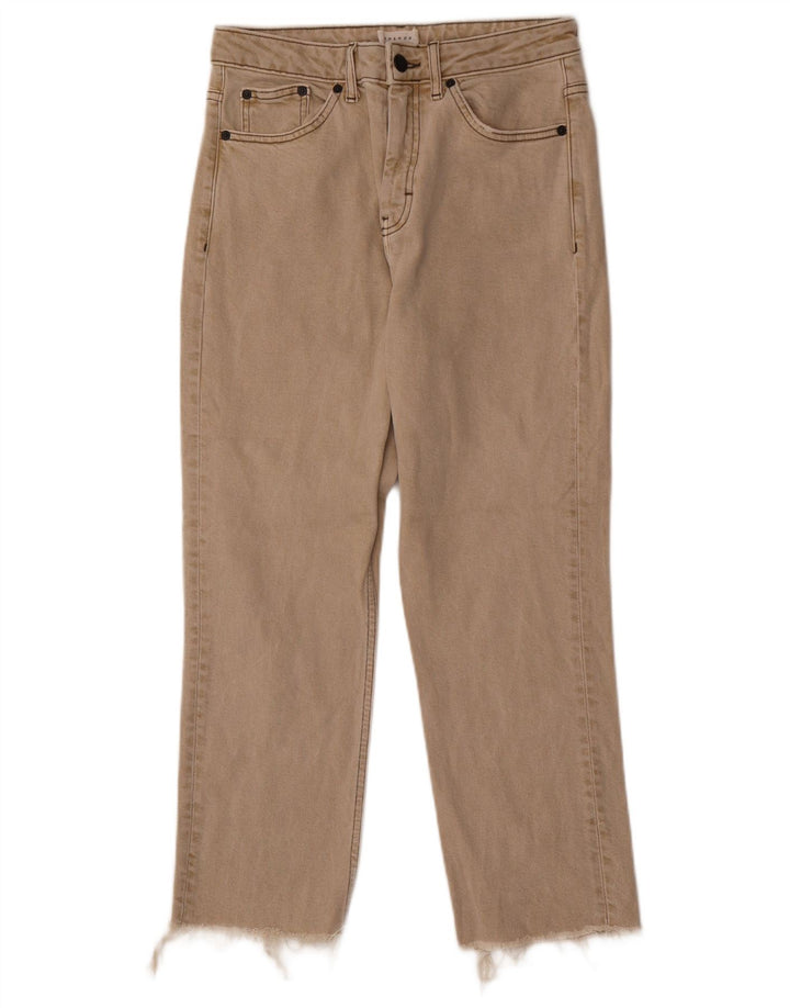 Topshop Dame Cropped Jeans W28 L25 Beige Bomuld