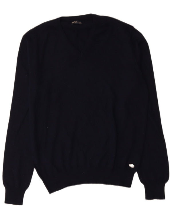 Rifle Herre V-hals Jumper Sweater Stor Marineblå Akryl