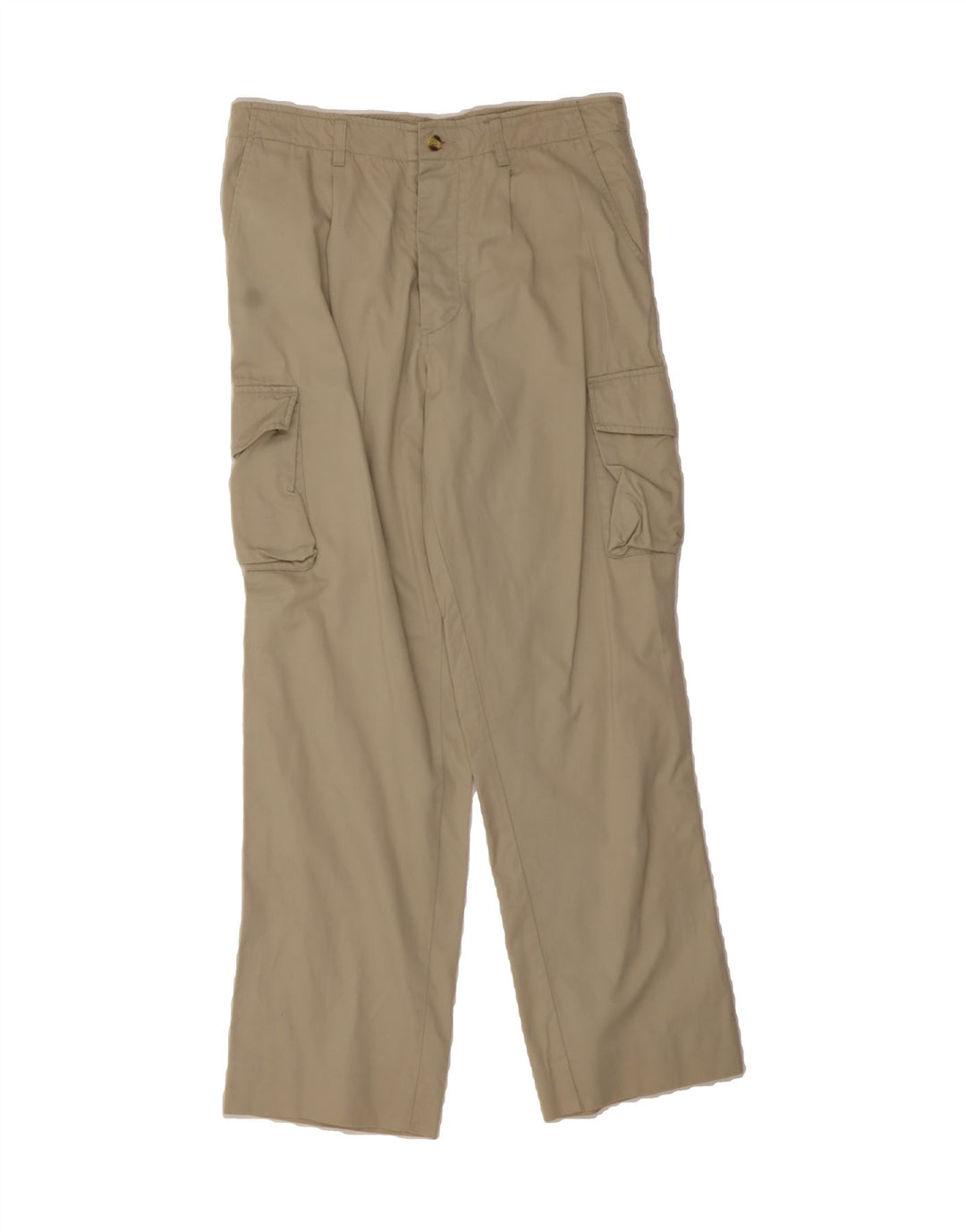 VINTAGE Mens Straight Cargo Trousers IT 48 Medium W34 L30 Beige Cotton Vintage Vintage and Second-Hand Vintage from Messina Hembry 