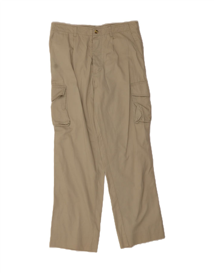 VINTAGE Mens Straight Cargo Trousers IT 48 Medium W34 L30 Beige Cotton Vintage Vintage and Second-Hand Vintage from Messina Hembry 
