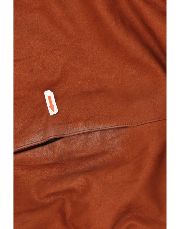 Vintage læderfrakke til kvinder UK 20 2XL Brun