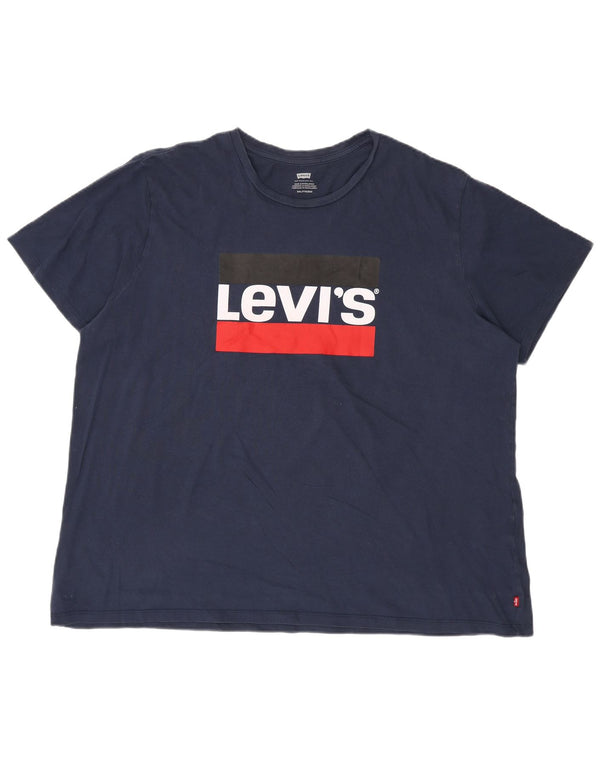 Levi's Mens Graphic T-Shirt Top 2XL Navy Blue