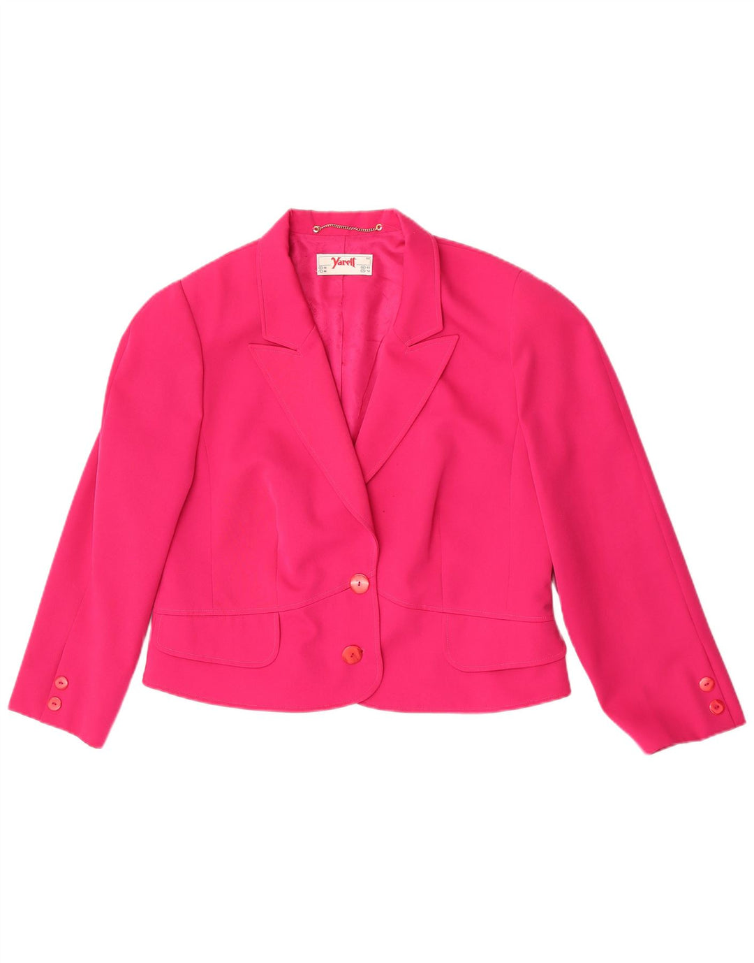 Yarell Womens Crop 3/4-ærmet 2-knaps blazerjakke UK 18 XL Pink