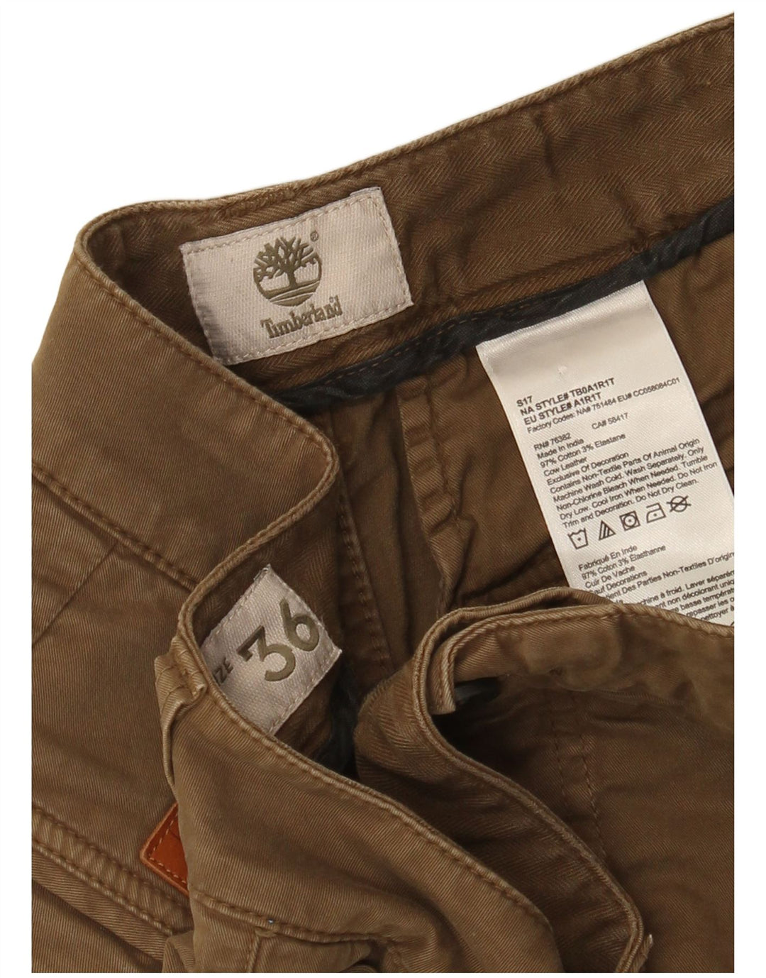 Timberland Herre Cargo Shorts W36 store brune bomuld