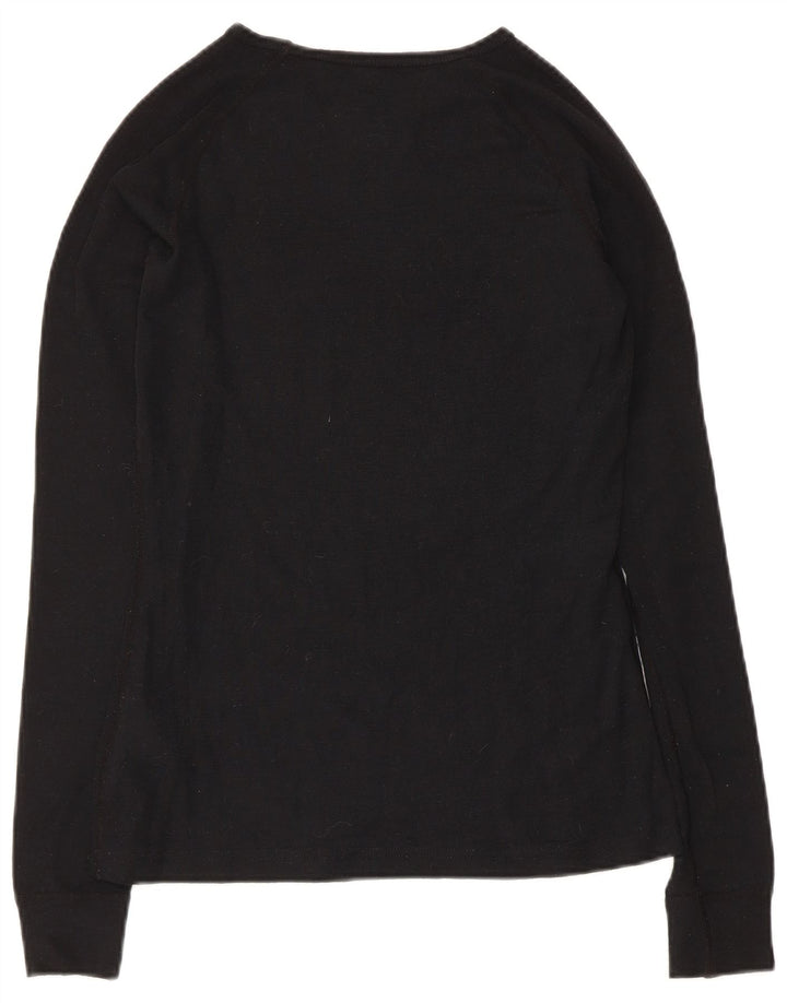 Mountain Warehouse Dame Top Langærmet UK 8 Lille Sort Uld