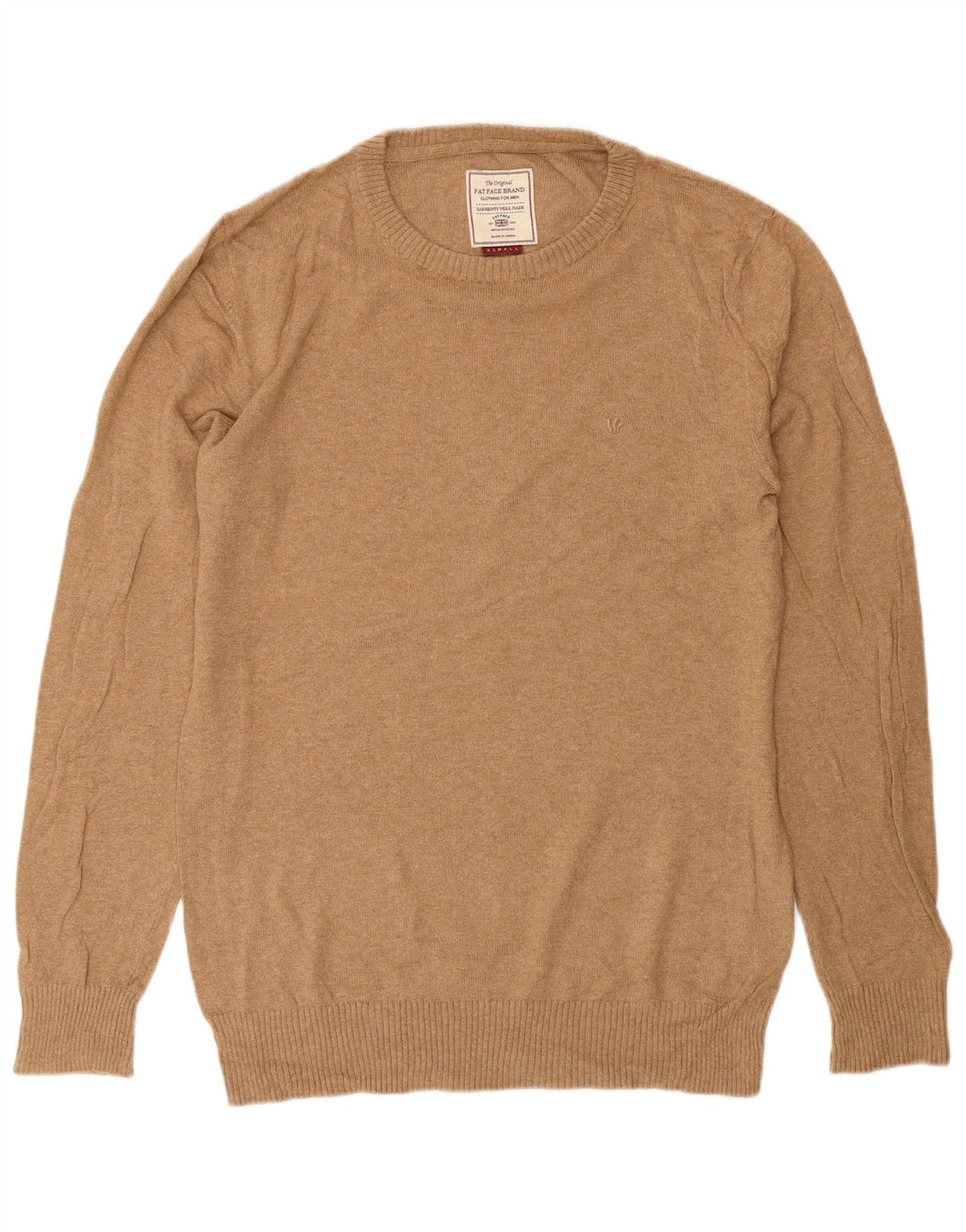 Fedt ansigt til mænd med rund hals sweater XS brun bomuld