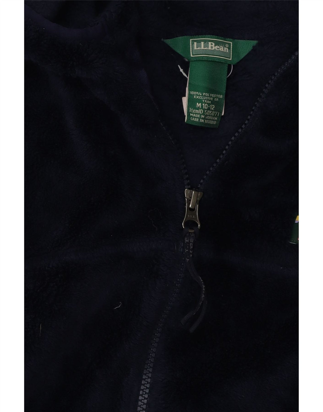 L.L.BEAN Boys Hooded Fleece Jacket 10-11 Years Medium  Navy Blue Polyester