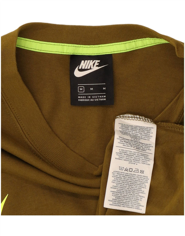 Nike Herre grafisk T-shirt Top Medium Khaki Bomuld